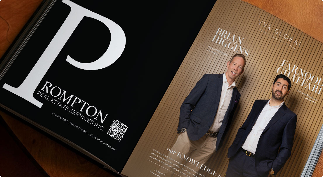 ALEPH Magazine spread featuring a real estate advertisement