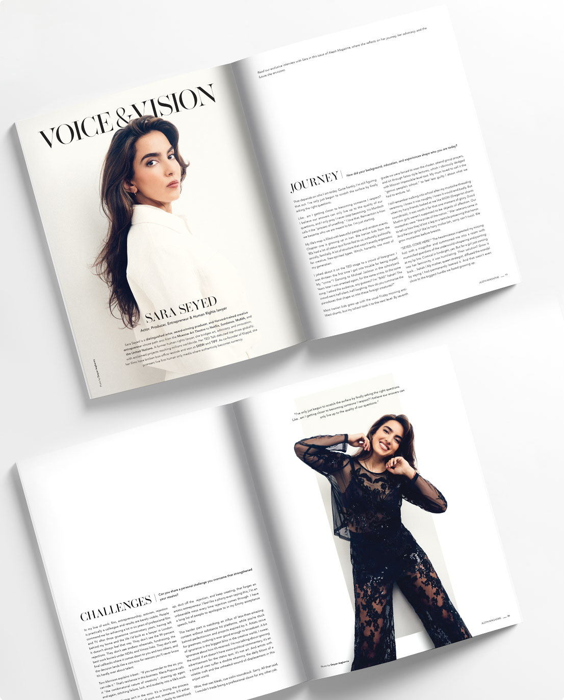 ALEPH Magazine Voice & Vision editorial spreads